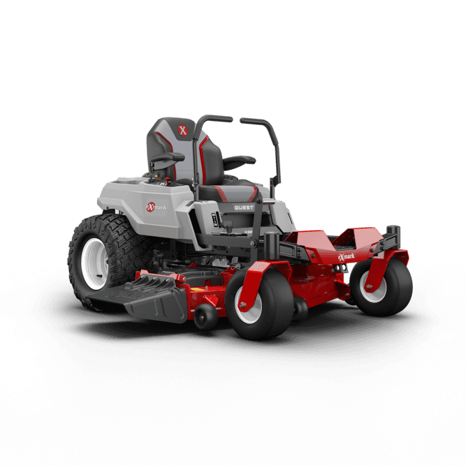 Explore the Exmark Quest Series: professional-grade zero-turn mowers for your home. Compare the E-Series, S-Series, and the all-electric V-Series to find the perfect cut for 1-3 acres."